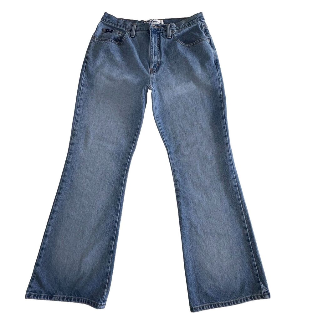 EXPRESS Bleus Extreme Flare Jeans Y2K Vtg Light Wash 100% Cotton Size 11/12